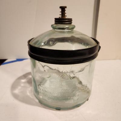 Vintage Cleveland Metal Product Glass Kerosene Jug