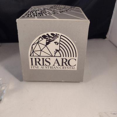 Vintage Pair of Iris Arc Crystal Candle Holders