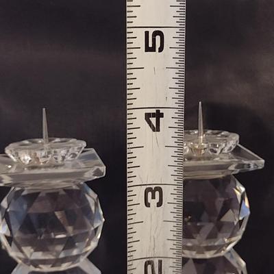Vintage Pair of Iris Arc Crystal Candle Holders