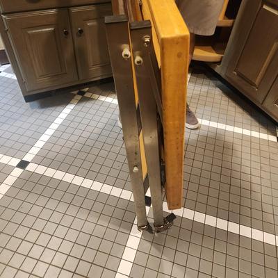 Folding Wood Top Kitchen Island on Casters