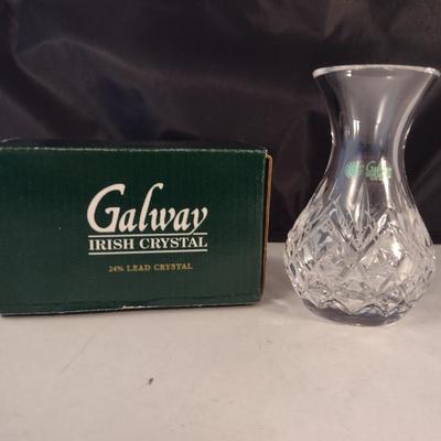 Galway Irish Crystal Small Vase- Approx 4 3/8" Tall