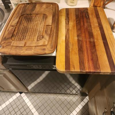 2 Heavy Wood Kitchen Cutting Boards