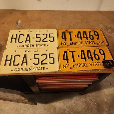 6 Vintage License Plates New Jersey New York Empire State 1962 1963 Maryland