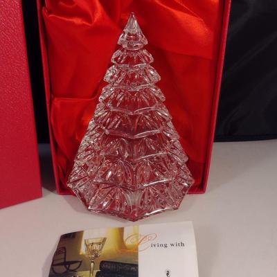 Waterford German Crystal Large Christmas Tree Figurine- Approx 6 1/2" Tall