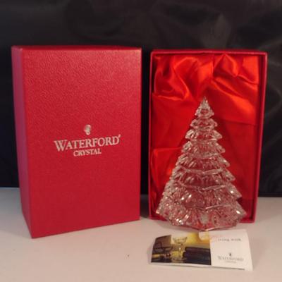 Waterford German Crystal Large Christmas Tree Figurine- Approx 6 1/2" Tall