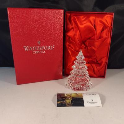 Waterford German Crystal Medium Christmas Tree Figurine- Approx 4 1/2" Tall