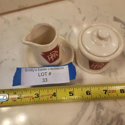 Vintage Pennsylvania Railroad PRR Creamer Sugar Plate