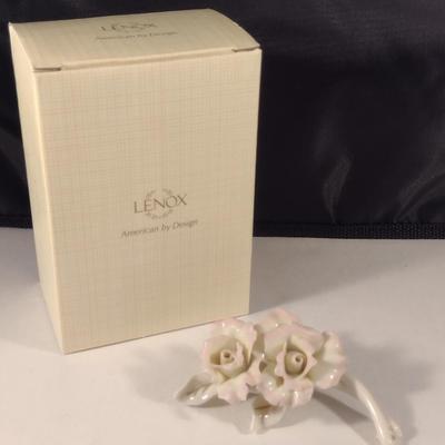 Lenox Porcelain Rose Design Pin- Approx 3 1/2" Long
