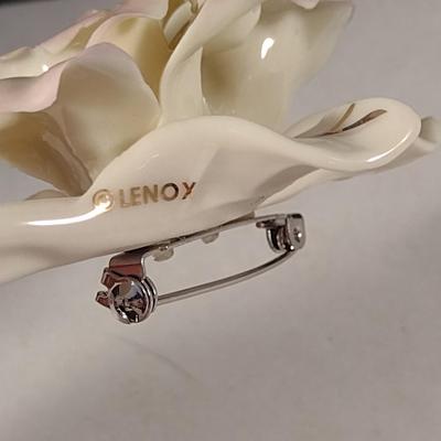 Lenox Porcelain Rose Design Pin- Approx 3 1/2" Long