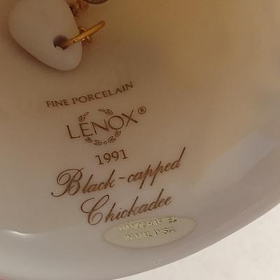 Vintage Lenox Black-capped Chickadee Porcelain Bell