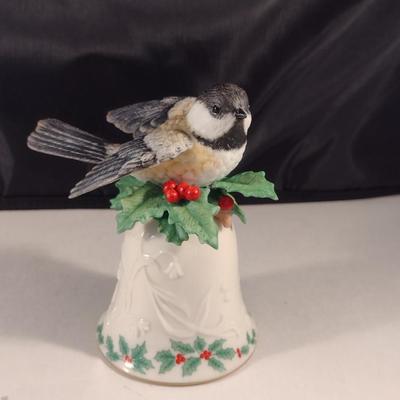 Vintage Lenox Black-capped Chickadee Porcelain Bell