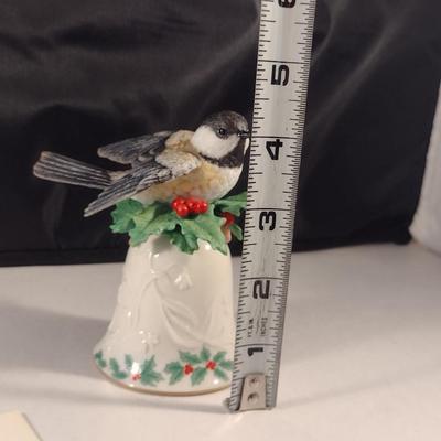 Vintage Lenox Black-capped Chickadee Porcelain Bell