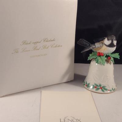 Vintage Lenox Black-capped Chickadee Porcelain Bell