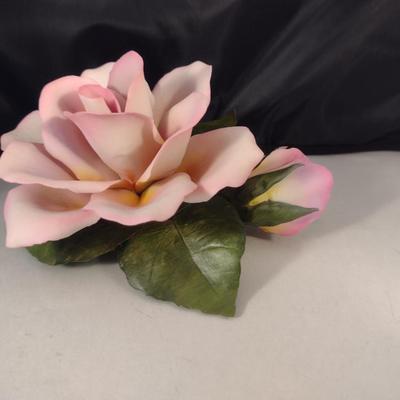 Napoleon Italian Porcelain Rose Figurine- Approx 3 3/4" Tall. 5" Wide
