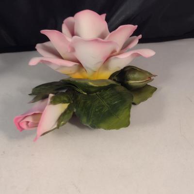 Napoleon Italian Porcelain Rose Figurine- Approx 3 3/4" Tall. 5" Wide