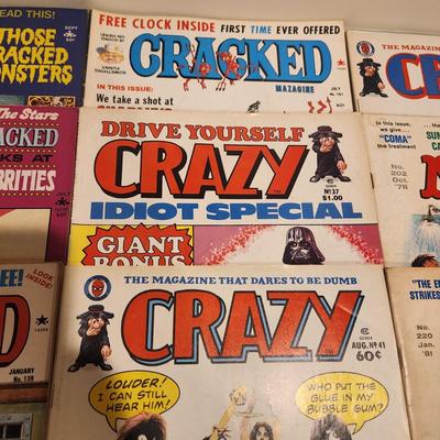 Lot of Vintage Mad Crazy Cracked Magazines Comic Books