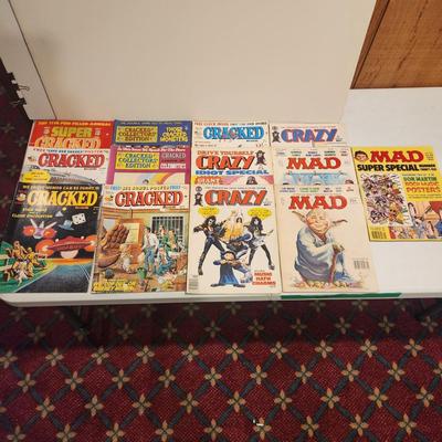 Lot of Vintage Mad Crazy Cracked Magazines Comic Books