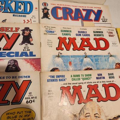 Lot of Vintage Mad Crazy Cracked Magazines Comic Books