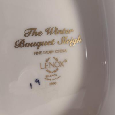 Vintage Lenox USA Porcelain 'The Winter Bouquet Sleigh'