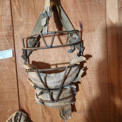 Lot of Vintage Baseball Gloves Shoes Mask Hat, Luke Sewwell 502 Glove