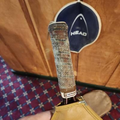 Wall of Vintage Tennis Racquetball Rackets