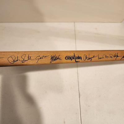 1978 Washington Capitals Signed Hockey Stick Victoriaville Promo Eastern Airlines, Grand Union , W. Bell Co.