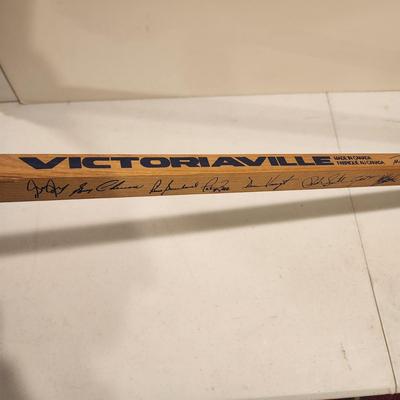 1978 Washington Capitals Signed Hockey Stick Victoriaville Promo Eastern Airlines, Grand Union , W. Bell Co.