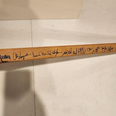 1978 Washington Capitals Signed Hockey Stick Victoriaville Promo Eastern Airlines, Grand Union , W. Bell Co.