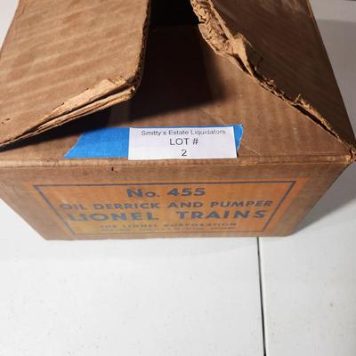 Lionel Trains Oil Derrick & Pumper No. 455 w Box