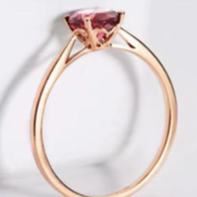 Round Cut Tourmaline Ring Rose Gold