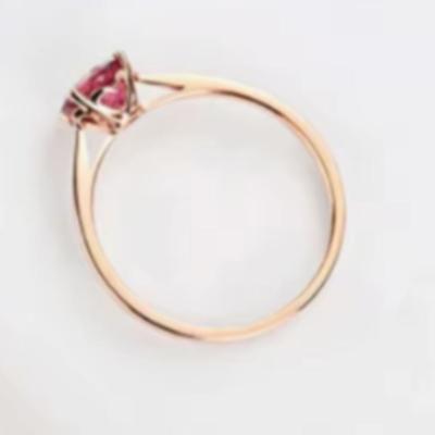 Round Cut Tourmaline Ring Rose Gold