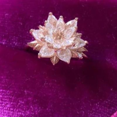 Lotus Moissanite Ring