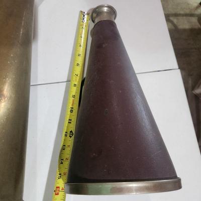 2 Vintage Megaphones Bull Horns 1 Merriman Bros,Boston 1 Brass Tested Working