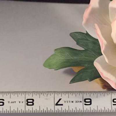 Andrea by Sadek Pale Pink Peony Porcelain Figurine- Approx 4 1/2" Tall, 7 1/4" Wide