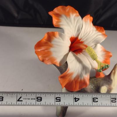 Burgues USA Porcelain Hibiscus Figurine- Limited Edition 107/200- Approx 5 1/2" Tall, 6" Wide
