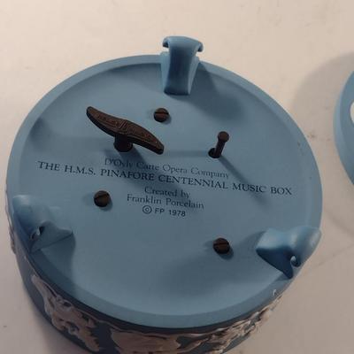 Vintage H.M.S. Pinafore Centennial Music Box by Franklin Porcelain