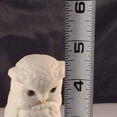 Cybis Porcelain Baby Snowy Owl on Branch Figurine- Approx 4 3/4" Tall
