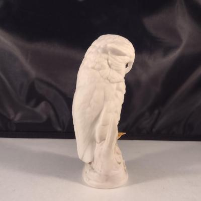Cybis Porcelain Baby Snowy Owl on Branch Figurine- Approx 4 3/4" Tall