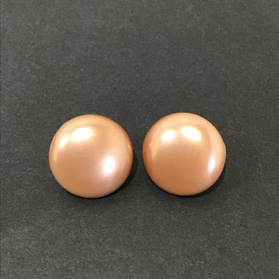 Beautiful Champagne colored centage circular clip on earrings