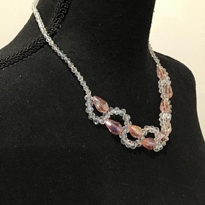 Gorgeous Australian crystal light pink, and clear, elegant beautiful necklace