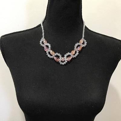 Gorgeous Australian crystal light pink, and clear, elegant beautiful necklace