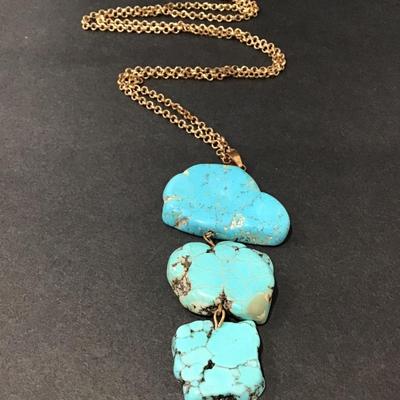 Beautiful, vintage, turquoise, tassel necklace