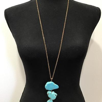 Beautiful, vintage, turquoise, tassel necklace