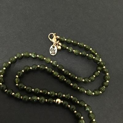 Vintage very nice Erica Lyons tassel green beaded necklace