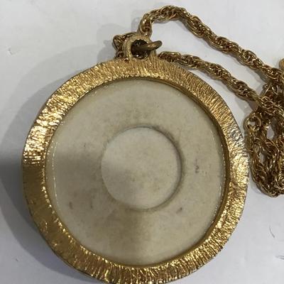 Handpainted Limoge Style Pendant on Ceramic Type