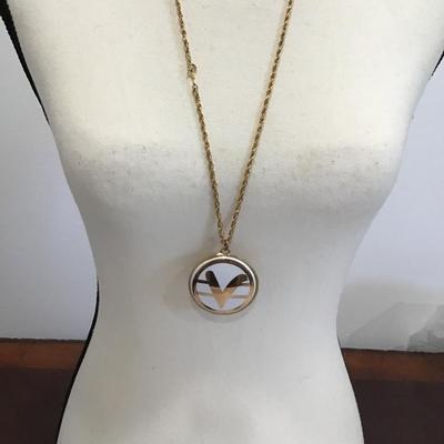 Handpainted Limoge Style Pendant on Ceramic Type