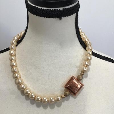 Copper Snd Pearl Fashion Necklace