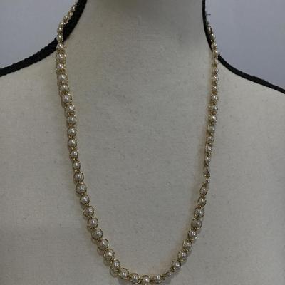 Caged Faux Pearl Necklace