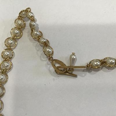 Caged Faux Pearl Necklace