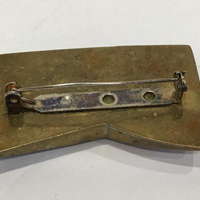 Brass Multi Color Vintage Brooch